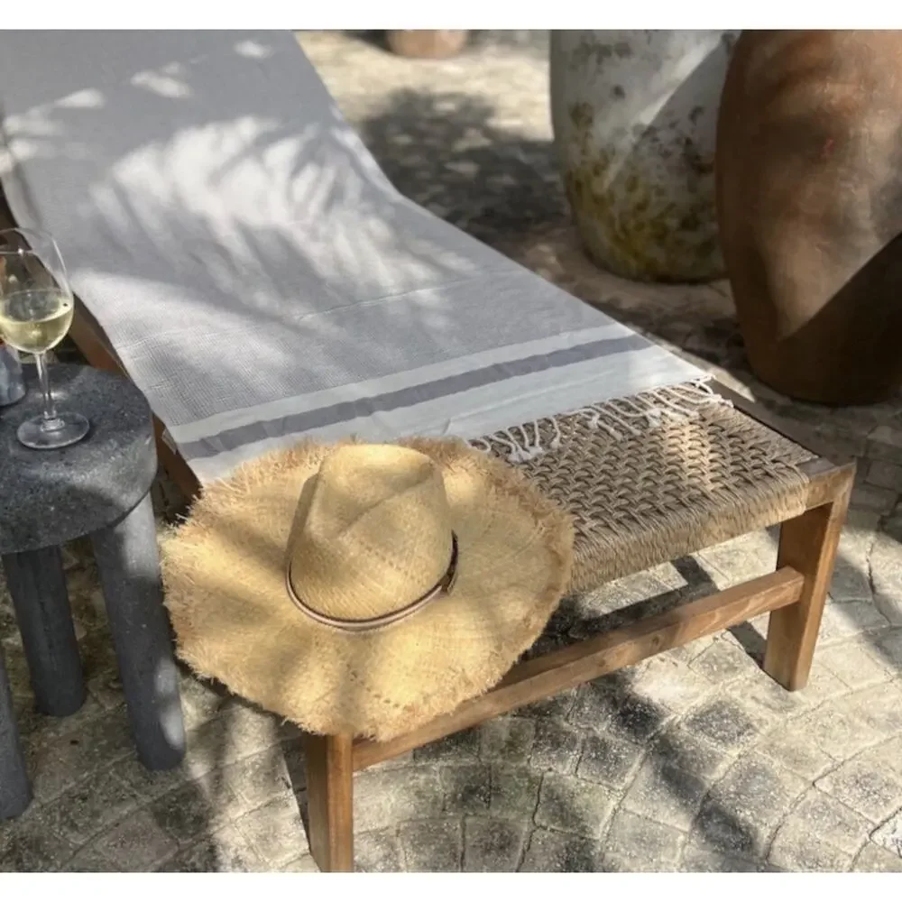 HAT FEDORA WIDE BRIM RAFFIA STRAW HAT